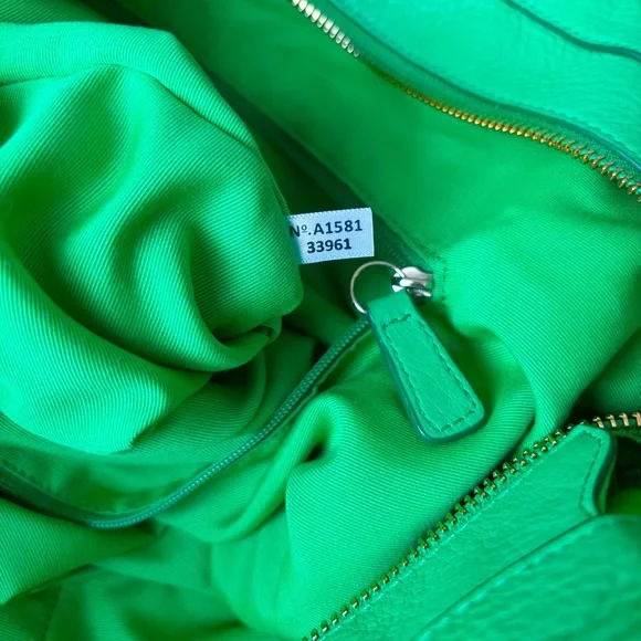 Coach Ellis Tote in Pebbled Bright Green Leather - Picture 9 of 13
